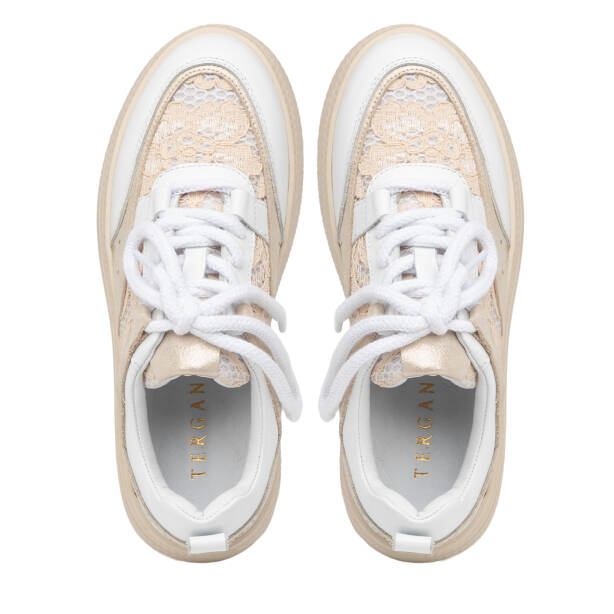 Beyaz Deri-Tekstil Kadın Sneaker - K25I1AY67901-A26 - 5