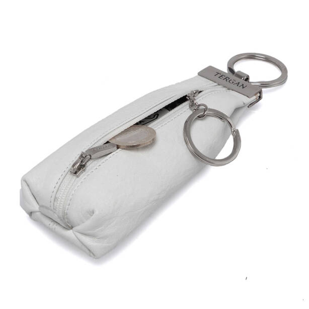 Beyaz Deri Unisex Anahtarlık - S1AN00000193-B69 - 2