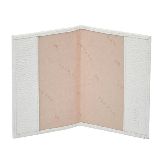 Beyaz Hakiki Deri Unisex Pasaportluk - S1PS00001200-B69 - Tergan