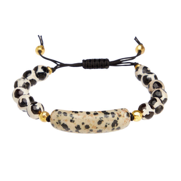 Beyaz Doğal Taş Kadın Bileklik - K1BLK0450274-X63 - Tergan