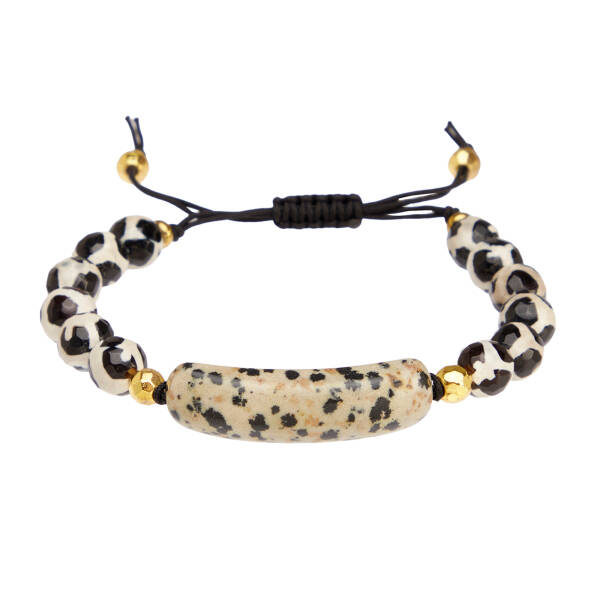 Beyaz Doğal Taş Kadın Bileklik - K1BLK0450274-X63 - 1