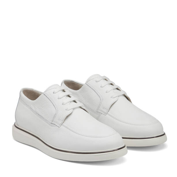 Beyaz Hakiki Deri Erkek Casual Ayakkabı - E26I1AY57589-B69 - 2