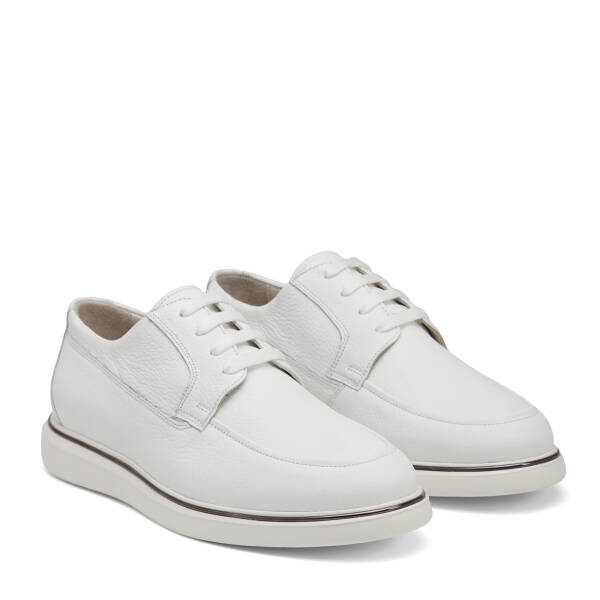 Beyaz Hakiki Deri Erkek Casual Ayakkabı - E26I1AY57589-B69 - 2