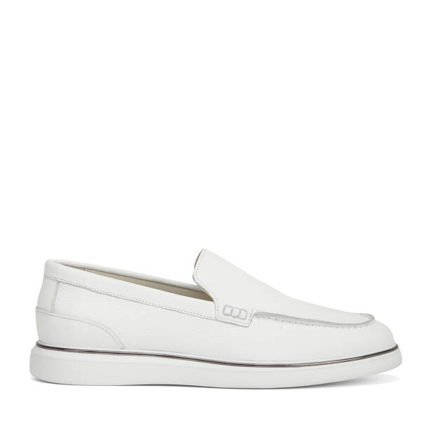 Beyaz Hakiki Deri Erkek Loafer - E26I1AY57588-A26 
