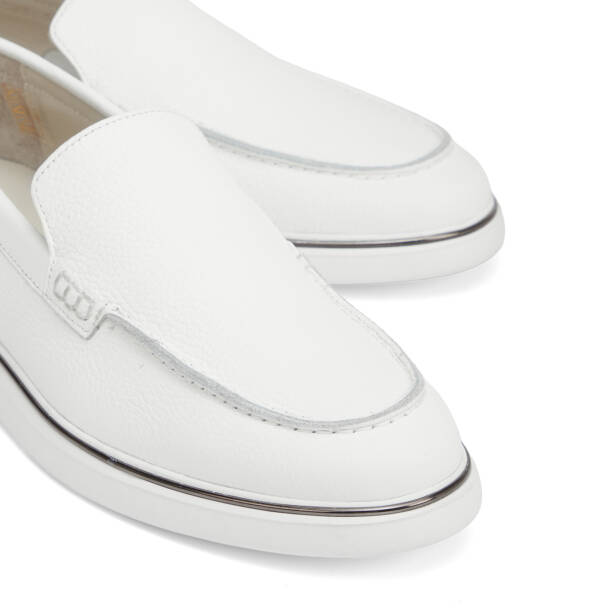 Beyaz Hakiki Deri Erkek Loafer - E26I1AY57588-A26 - 3