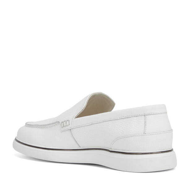 Beyaz Hakiki Deri Erkek Loafer - E26I1AY57588-A26 - 4