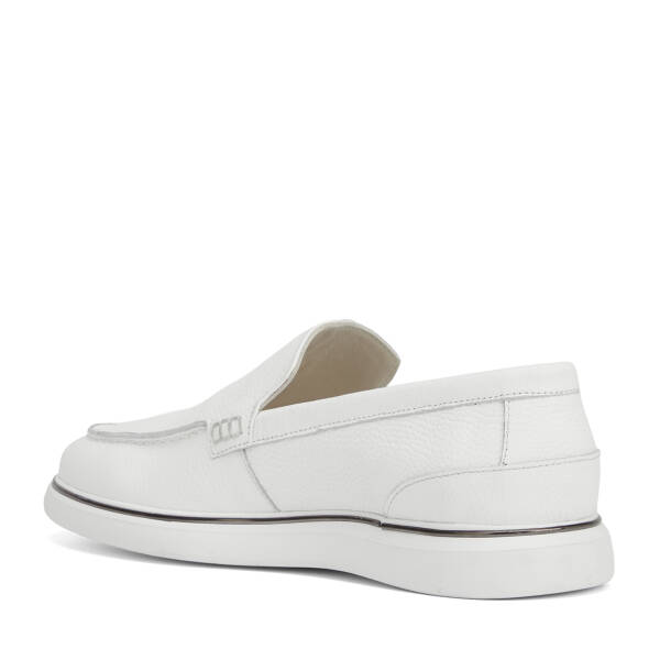 Beyaz Hakiki Deri Erkek Loafer - E26I1AY57588-A26 - 4