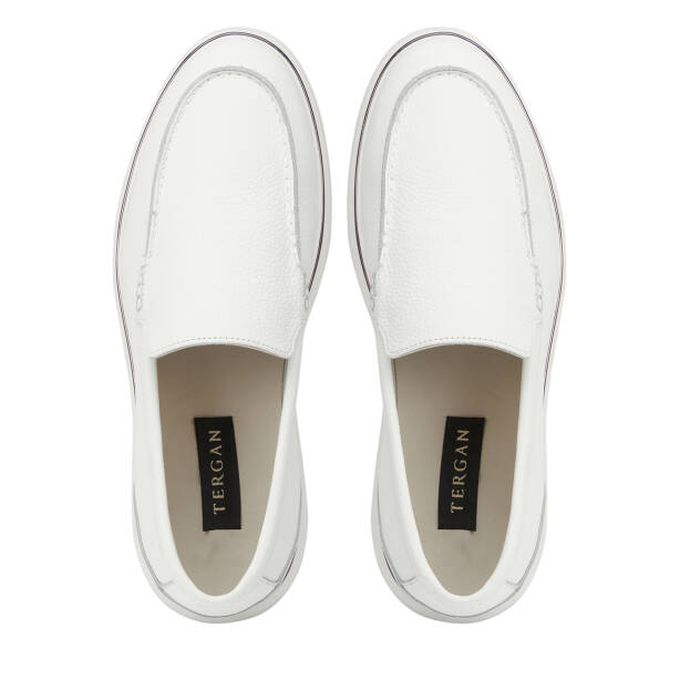 Beyaz Hakiki Deri Erkek Loafer - E26I1AY57588-A26 - 5