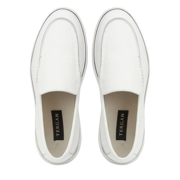 Beyaz Hakiki Deri Erkek Loafer - E26I1AY57588-A26 - 5