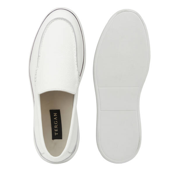 Beyaz Hakiki Deri Erkek Loafer - E26I1AY57588-A26 - 6