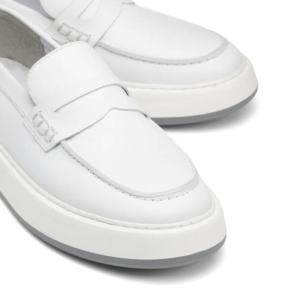 Beyaz Hakiki Deri Erkek Loafer - E26I1AY57628-A26 - 3
