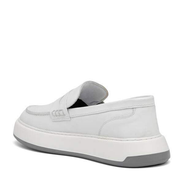 Beyaz Hakiki Deri Erkek Loafer - E26I1AY57628-A26 - 4