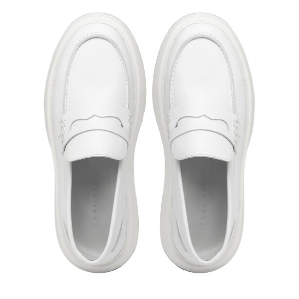 Beyaz Hakiki Deri Erkek Loafer - E26I1AY57628-A26 - 5