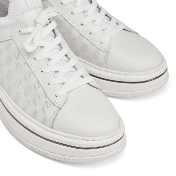 Beyaz Hakiki Deri Erkek Sneaker - E25I1AY57191-A26 - 3