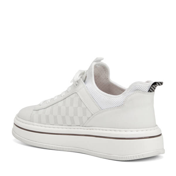 Beyaz Hakiki Deri Erkek Sneaker - E25I1AY57191-A26 - 4
