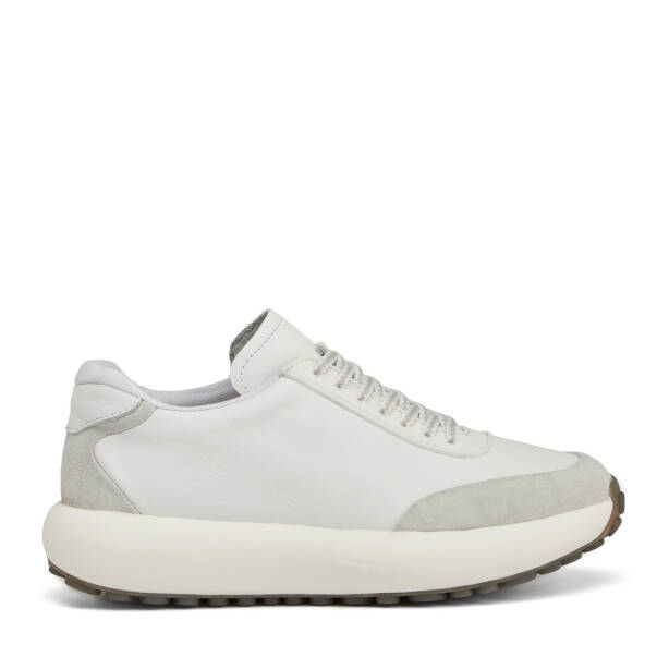 Beyaz Hakiki Deri Erkek Sneaker - E25I1AY57193-A26 