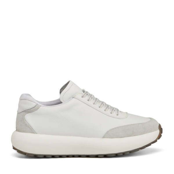 Beyaz Hakiki Deri Erkek Sneaker - E25I1AY57193-A26 - 1