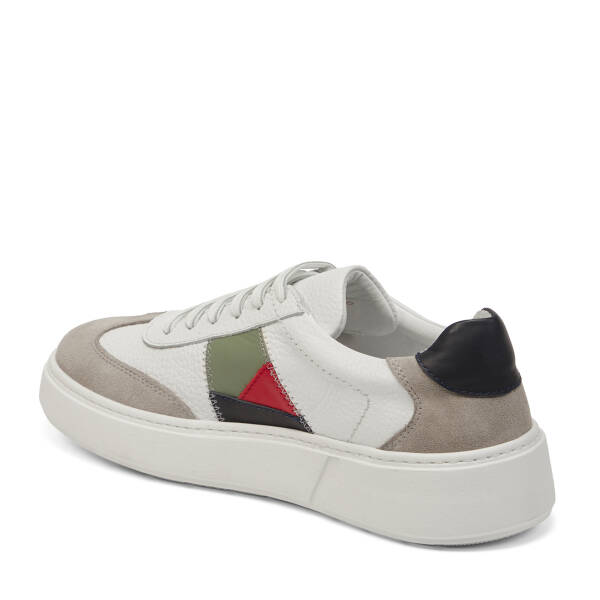 Beyaz Hakiki Deri Erkek Sneaker - E25I1AY57310-B69 - 3