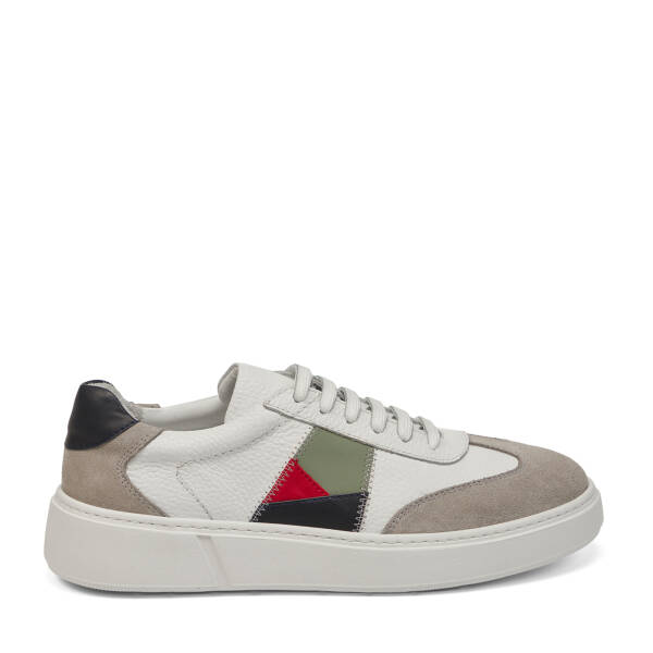 Beyaz Hakiki Deri Erkek Sneaker - E25I1AY57310-B69 - 1