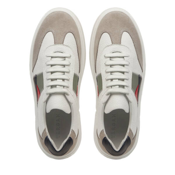 Beyaz Hakiki Deri Erkek Sneaker - E25I1AY57310-B69 - 5