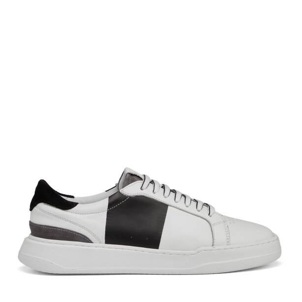Beyaz Hakiki Deri Erkek Sneaker - E25I1AY57312-A26 