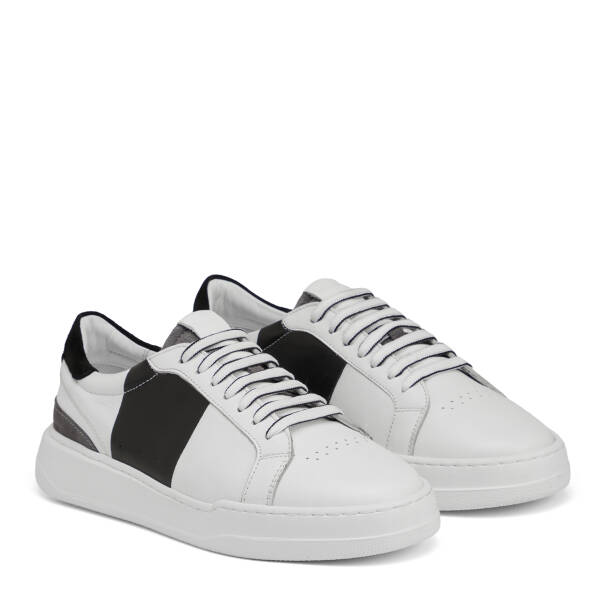 Beyaz Hakiki Deri Erkek Sneaker - E25I1AY57312-A26 - 2