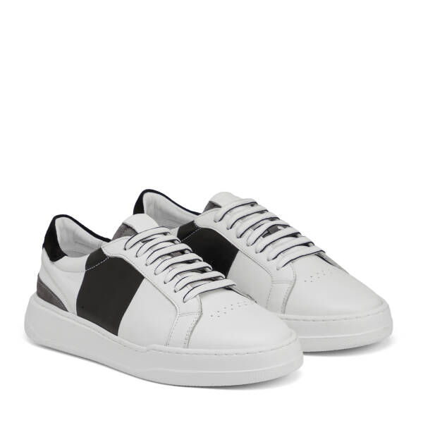 Beyaz Hakiki Deri Erkek Sneaker - E25I1AY57312-A26 - 2