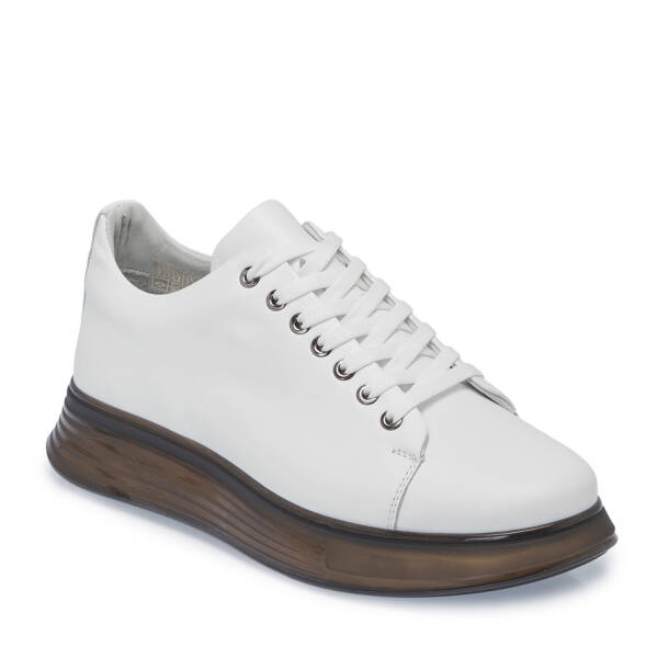 Beyaz Hakiki Deri Erkek Sneaker - E26I1AY57583-A26 - 1
