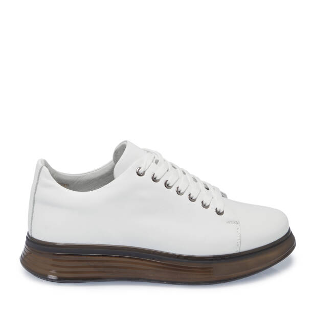 Beyaz Hakiki Deri Erkek Sneaker - E26I1AY57583-A26 - 3