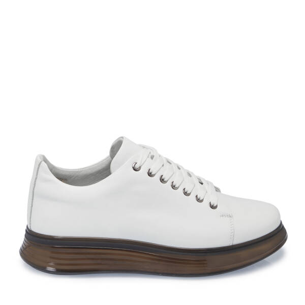 Beyaz Hakiki Deri Erkek Sneaker - E26I1AY57583-A26 - 3