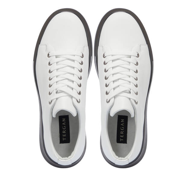 Beyaz Hakiki Deri Erkek Sneaker - E26I1AY57583-A26 - 5