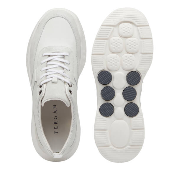 Beyaz Hakiki Deri Erkek Sneaker - E26I1AY57585-W25 - 6