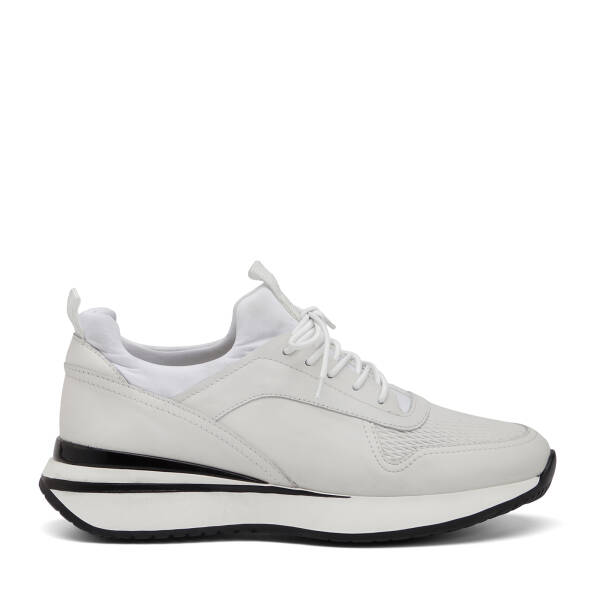 Beyaz Hakiki Deri Erkek Sneaker - E26I1AY57587-A26 - 1