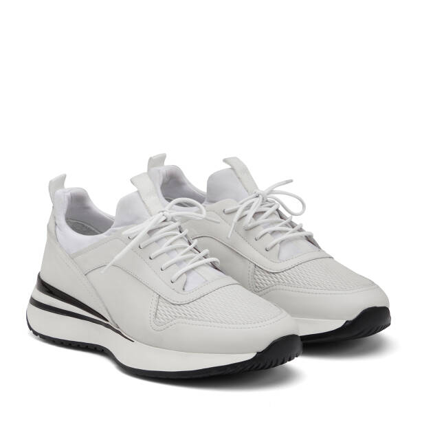 Beyaz Hakiki Deri Erkek Sneaker - E26I1AY57587-A26 - 2