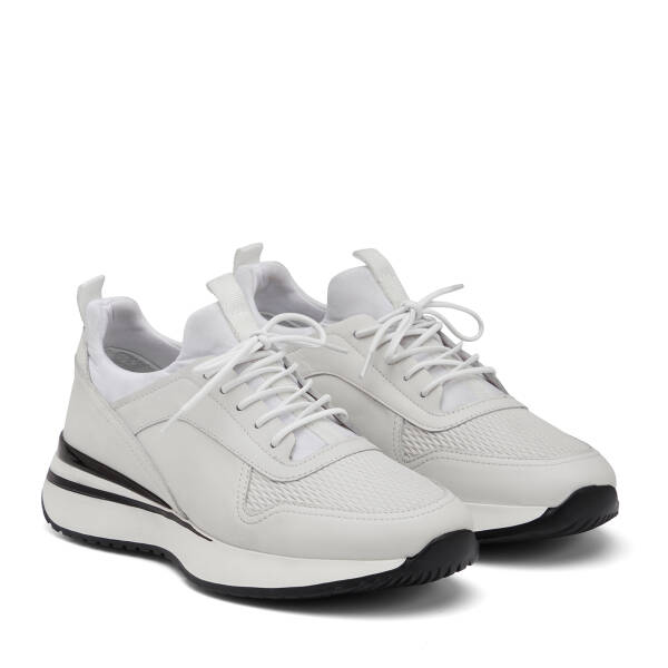 Beyaz Hakiki Deri Erkek Sneaker - E26I1AY57587-A26 - 2