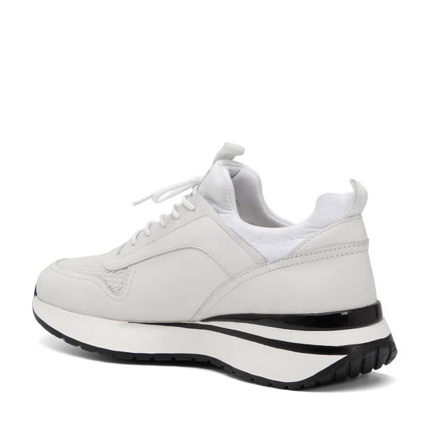 Beyaz Hakiki Deri Erkek Sneaker - E26I1AY57587-A26 - 4
