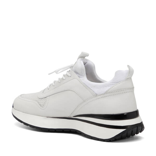 Beyaz Hakiki Deri Erkek Sneaker - E26I1AY57587-A26 - 4