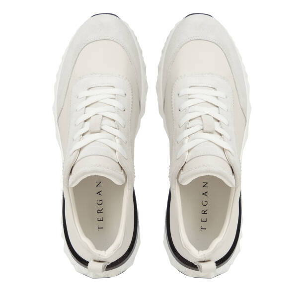 Beyaz Hakiki Deri Erkek Sneaker - E26I1AY57593-W25 - 5