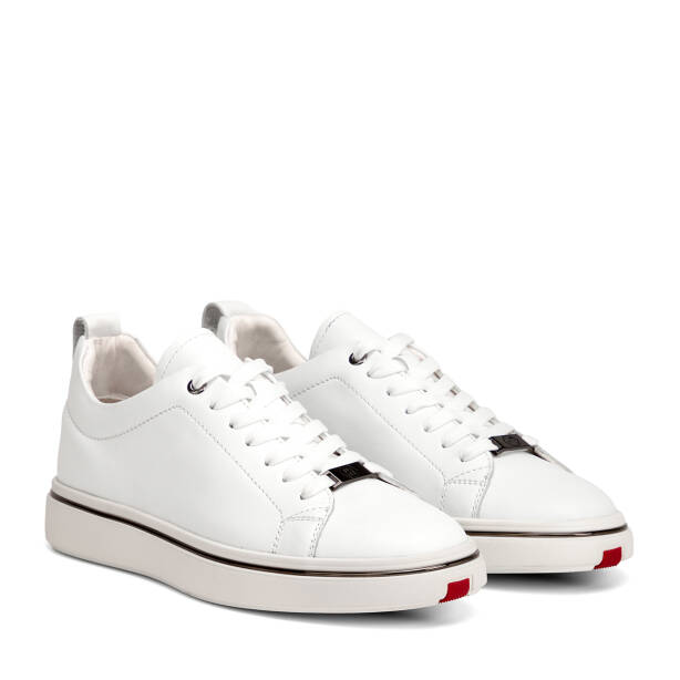 Beyaz Hakiki Deri Erkek Sneaker - E26I1AY57594-K3K - 2