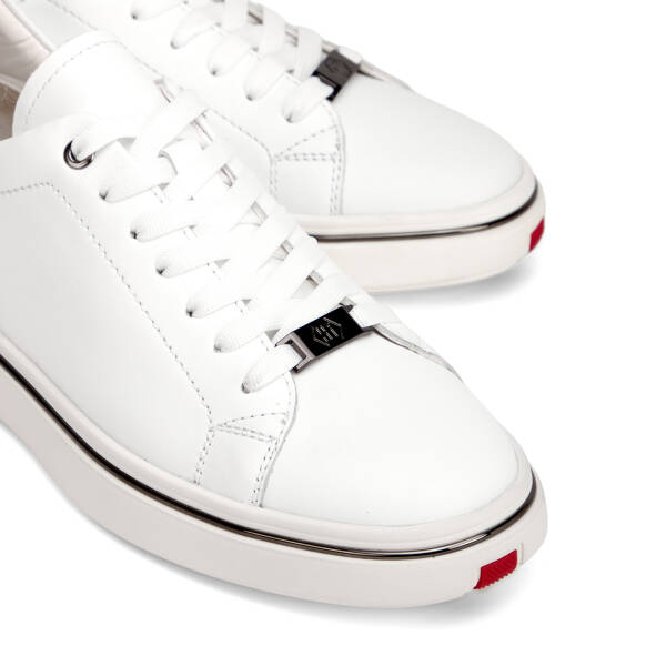 Beyaz Hakiki Deri Erkek Sneaker - E26I1AY57594-K3K - 3