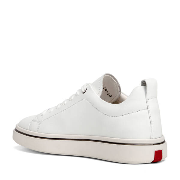 Beyaz Hakiki Deri Erkek Sneaker - E26I1AY57594-K3K - 4