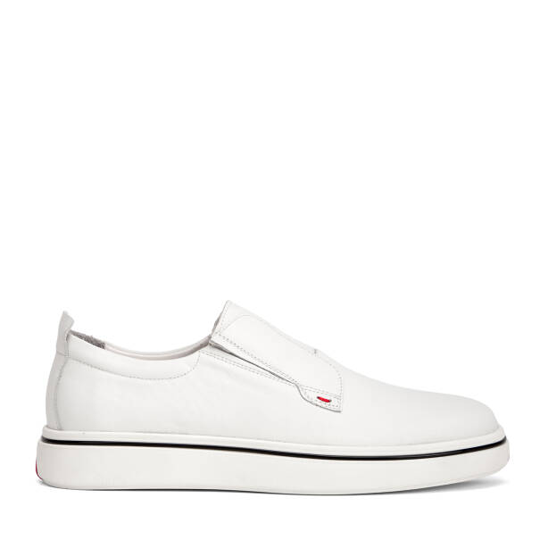Beyaz Hakiki Deri Erkek Sneaker - E26I1AY57595-A26 - 1