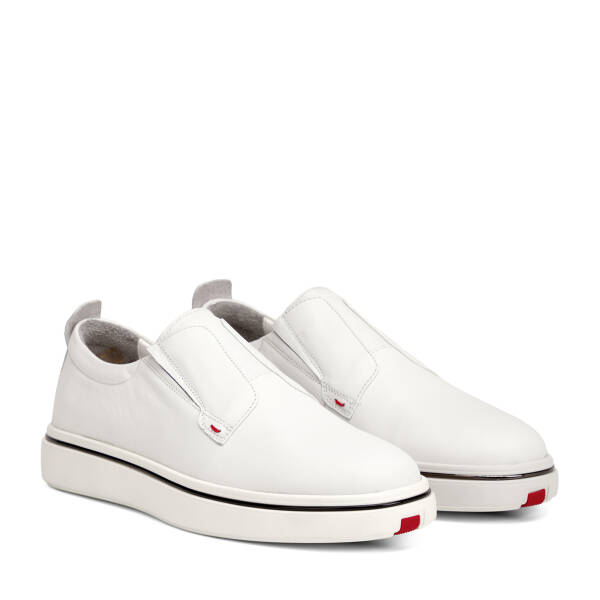 Beyaz Hakiki Deri Erkek Sneaker - E26I1AY57595-A26 - 2