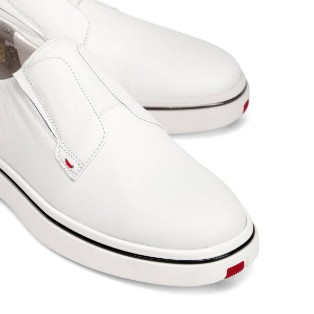 Beyaz Hakiki Deri Erkek Sneaker - E26I1AY57595-A26 - 3