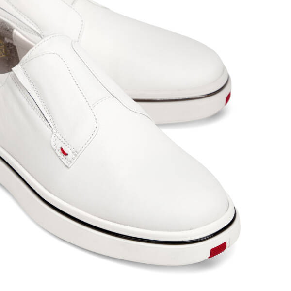 Beyaz Hakiki Deri Erkek Sneaker - E26I1AY57595-A26 - 3