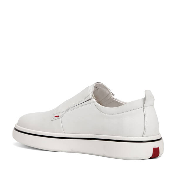 Beyaz Hakiki Deri Erkek Sneaker - E26I1AY57595-A26 - 4