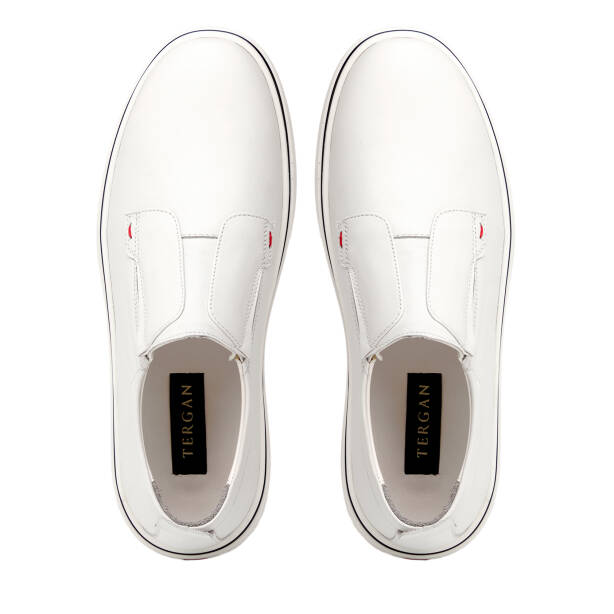 Beyaz Hakiki Deri Erkek Sneaker - E26I1AY57595-A26 - 5