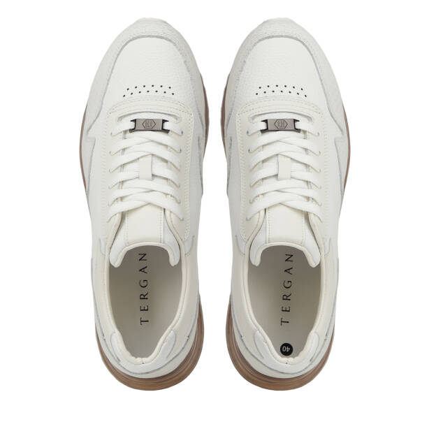 Beyaz Hakiki Deri Erkek Sneaker - E26I1AY57597-A26 - 5