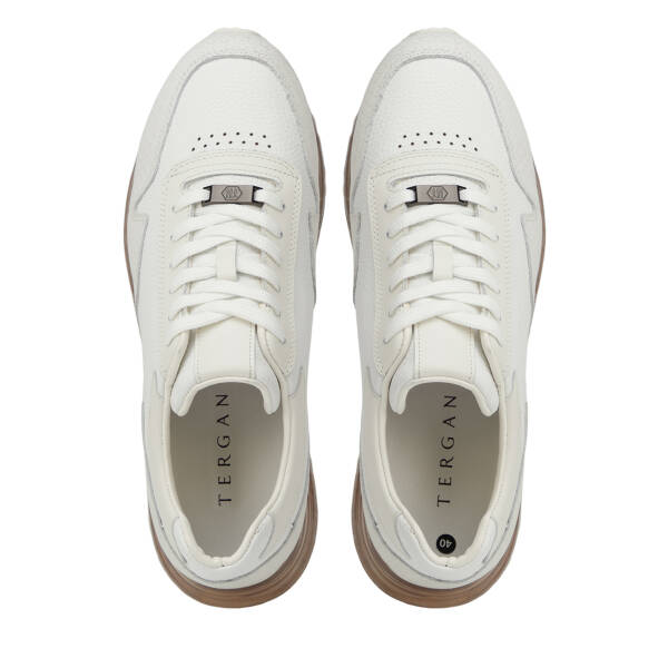 Beyaz Hakiki Deri Erkek Sneaker - E26I1AY57597-A26 - 5
