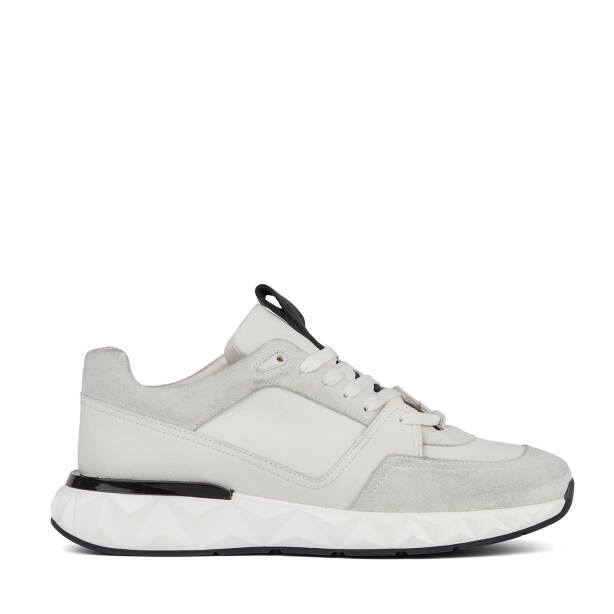 Beyaz Hakiki Deri Erkek Sneaker - E26I1AY57599-W25 - 1